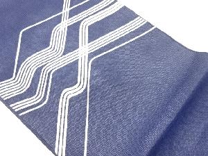 紗 銀駒刺繍曲線模様織出し開き名古屋帯（額縁仕立て）